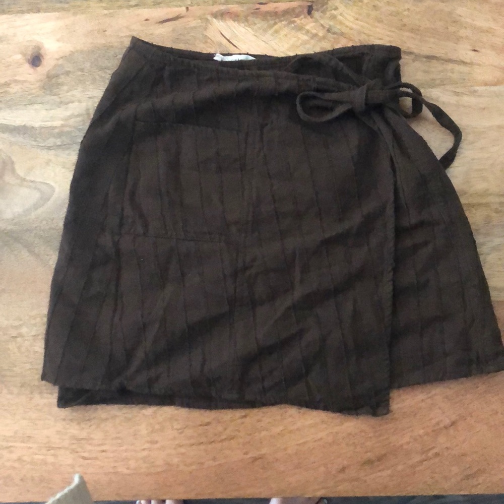 Dark green mini wrap skirt